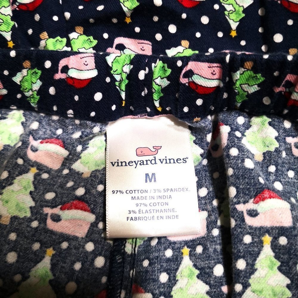 New Vineyard Vines Cotton Printed Lounge Pant Holiday Christmas Whales Size M - Picture 6 of 6